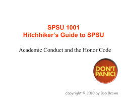 SPSU 1001 Hitchhiker`s Guide
