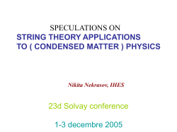 Solvay 23 1-3 decembre 2005