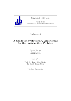 A Study of Evolutionary Algorithms for the Satisfiability Problem