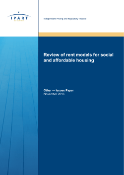 Review of rent models for social and affordable housing