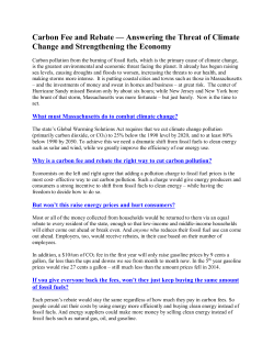 Carbon Fee and Rebate &mdash; Answering the Threat of Climate Change