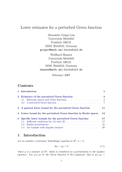 Lower estimates for a perturbed Green function
