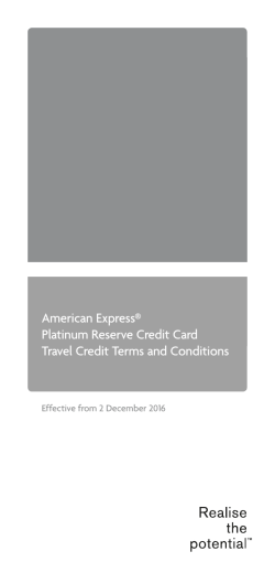 American Express&reg; Platinum Reserve Credit Card Travel Credit