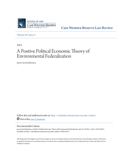 A Positive Political Economic Theory of Environmental Federalization