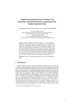 Supporting Runtime Decision Making in the Production Automation