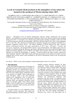 Levels of Aromatic Hydrocarbons in the atmosphere of