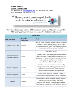 This is the anticipated progression of Marine Science classes at PAHS