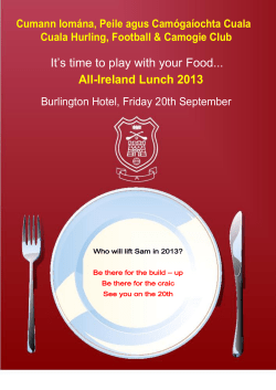It`s time to play with your Food... All-Ireland Lunch 2013