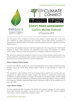 COP21 Market Outlook - CaliforniaCarbon.info