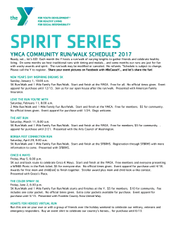 Spirit Series Run Schedule
