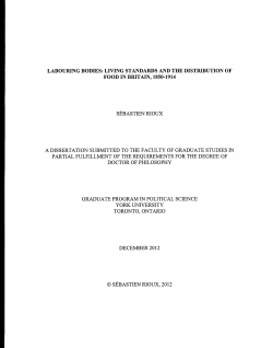 labouring bodies: living standards and the distribution of food in