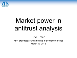 Market power in antitrust analysis