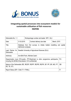 Database from first surveys to initiate habitat