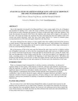 analytical study to assess water quality and algal growth in