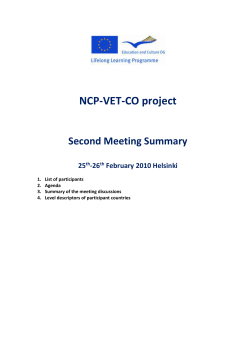 summary of the second meeting