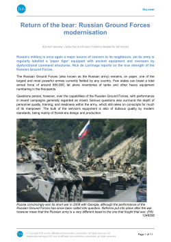 Return of the bear: Russian Ground Forces modernisation