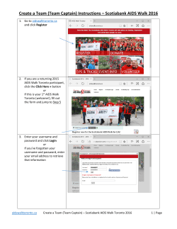 Create a Team (Team Captain) Instructions