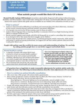 A guide for GPs about mental health and autism