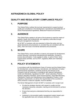 Quality and Regulatory Compliance Policy PDF 184KB