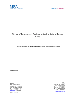 Review of Enforcement Regimes under the National Energy Laws
