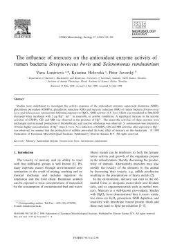 The influence of mercury on the antioxidant enzyme activity of rumen