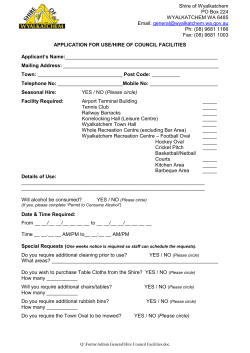 Hire a Council Facility including Permit to Sell/Consume Liquor