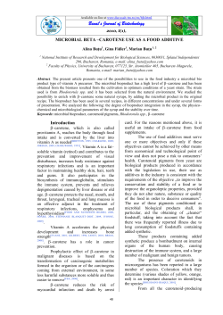 Banat&prime;s Journal of Biotechnology - Banat`s Journal of Biotechnology