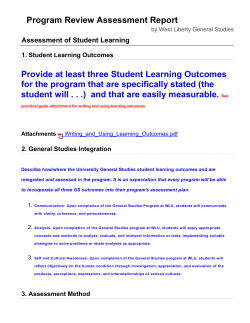 Program Review Assessment Report Provide at least three Student