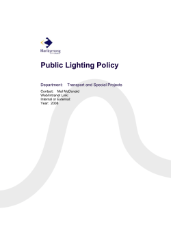 Public Lighting Policy - Maribyrnong City Council