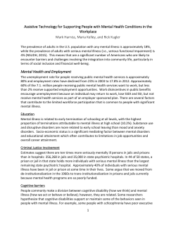 Assistive Technology for People with Mental Health Disabilities