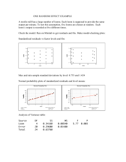 ONE RANDOM EFFECT EXAMPLE A textile mill has a large number