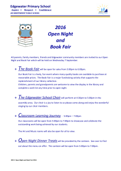 2016 Open Night and Book Fair