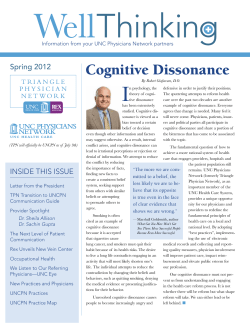 Cognitive Dissonance - UNC Health Care News