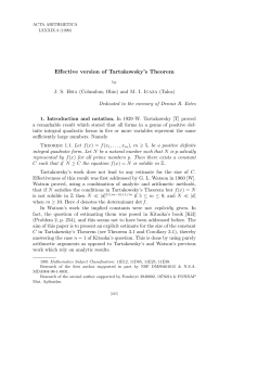 Effective version of Tartakowsky`s Theorem