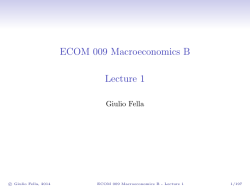 ECOM 009 Macroeconomics B Lecture 1