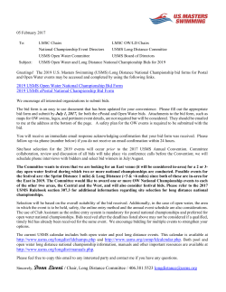 2019 USMS Open Water National Championship Bid Form 2019