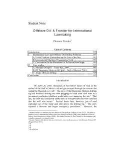 Student Note Offshore Oil: A Frontier for