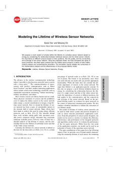 Modeling the Lifetime of Wireless Sensor Networks