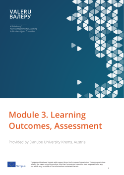 Module 3. Learning Outcomes, Assessment