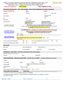 Date Available to Start Zoo Use: Called Date of Interview: for ______
