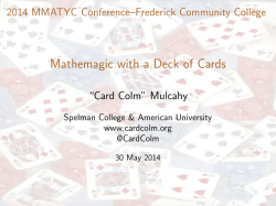 Mathemagic with a Deck of Cards