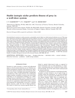 Stable isotopic niche predicts fitness of prey in a wolf&ndash;deer system