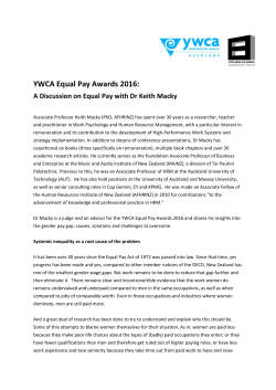 Discussion on Equal Pay with Dr Keith Macky