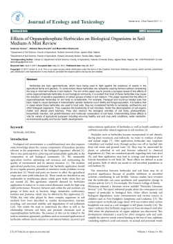 Effects of Organophosphate Herbicides on Biological Organisms in