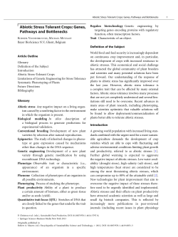 Abiotic Stress Tolerant Crops