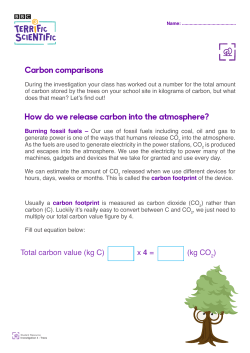 Carbon comparisons How do we release carbon into the atmosphere?