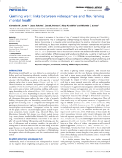 Gaming well: links between videogames and flourishing