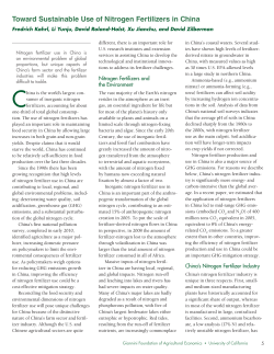 Toward Sustainable Use of Nitrogen Fertilizers in