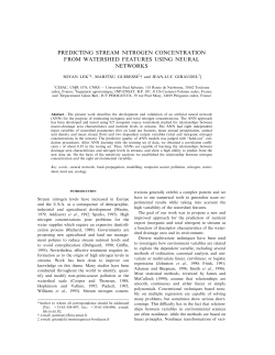 Predicting Stream Nitrogen Concentration From Watershed