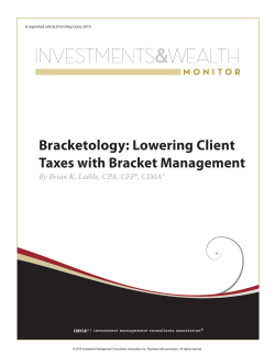 Bracketology: Lowering Client Taxes with Bracket Management